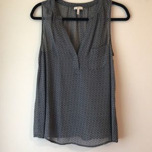 Indigo Blue Silk Joie Sleeveless Blouse